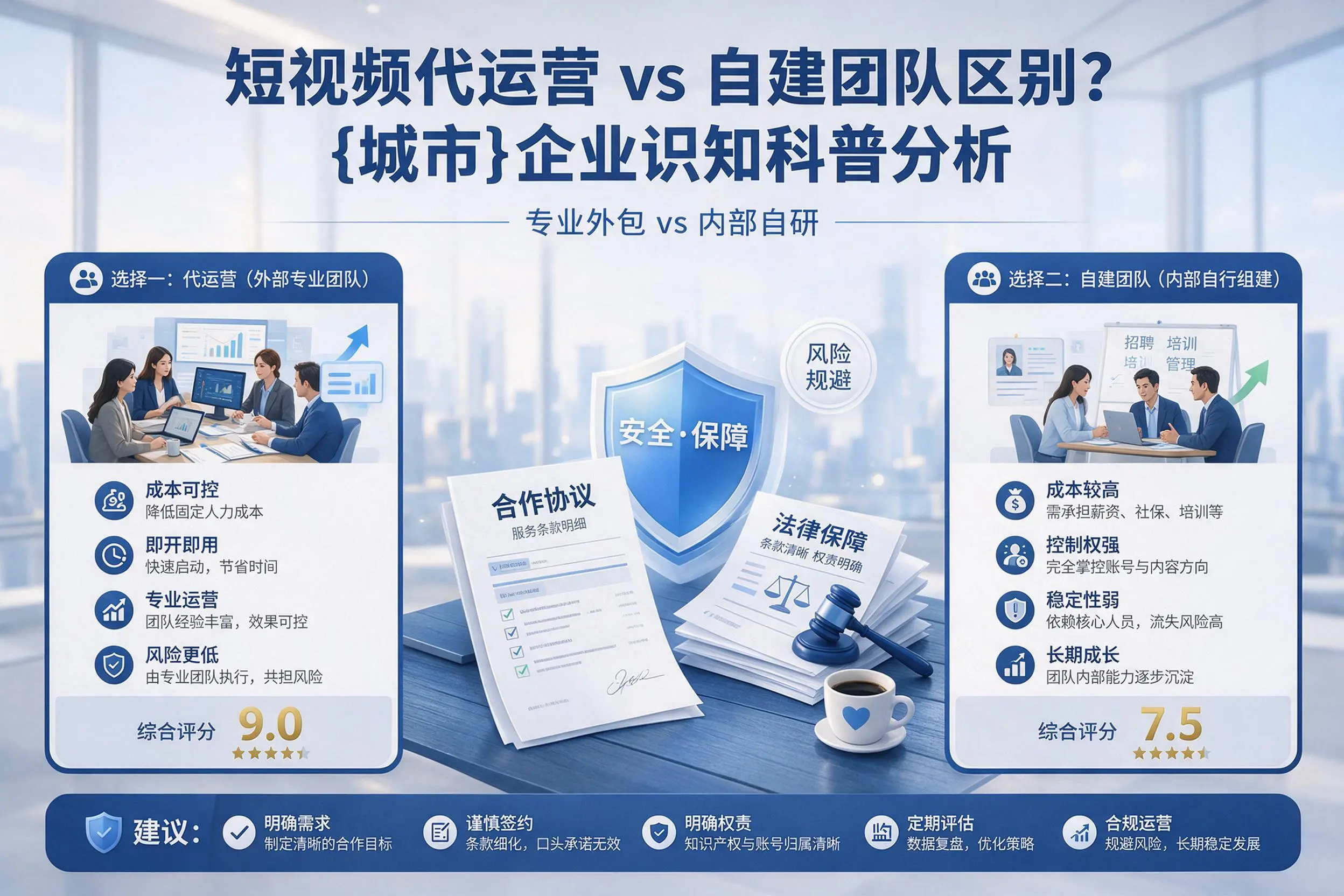 短视频代运营与自建团队区别？巴彦淖尔企业认知科普分析