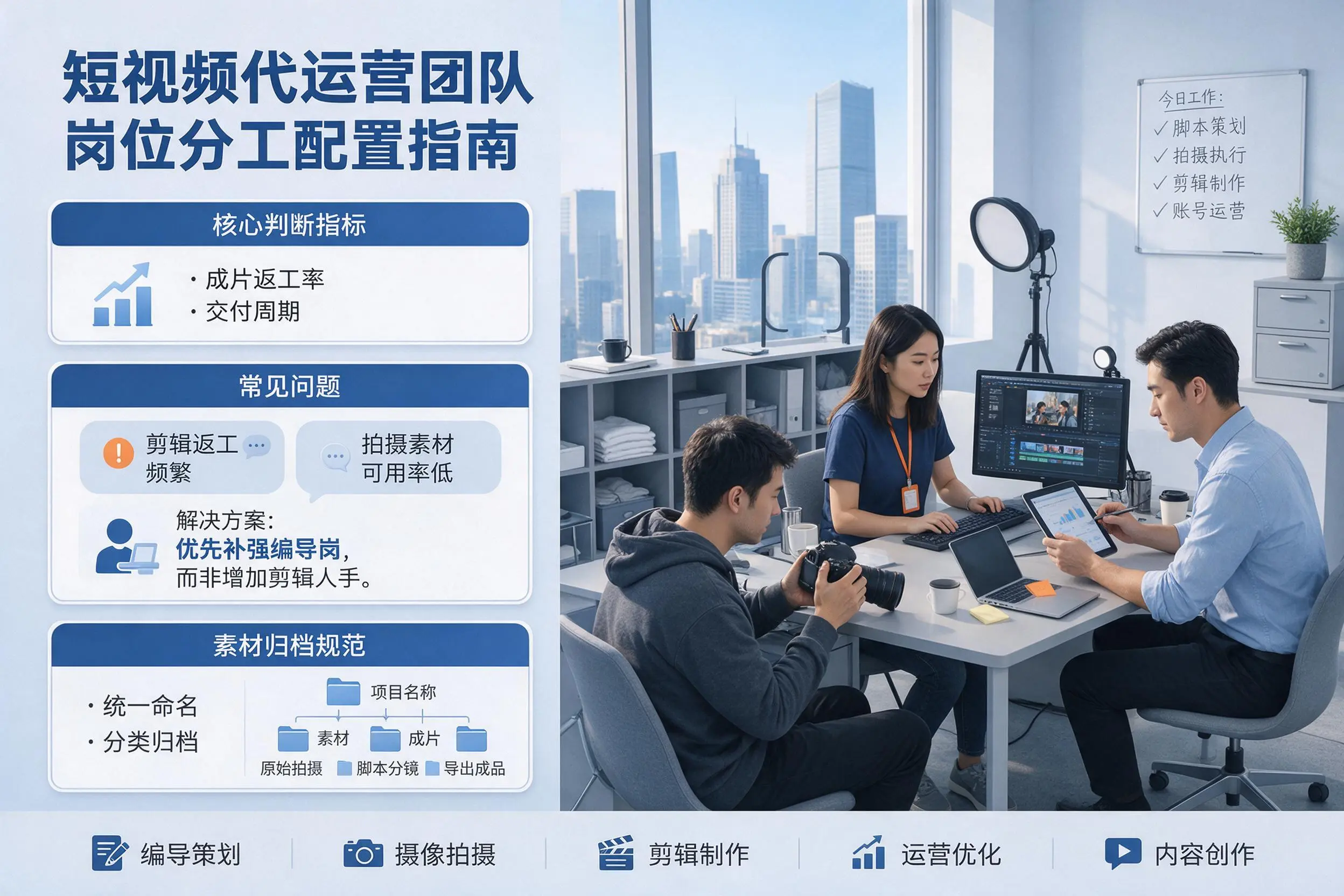 短视频代运营团队如何配置？巴彦淖尔企业岗位分工科普说明