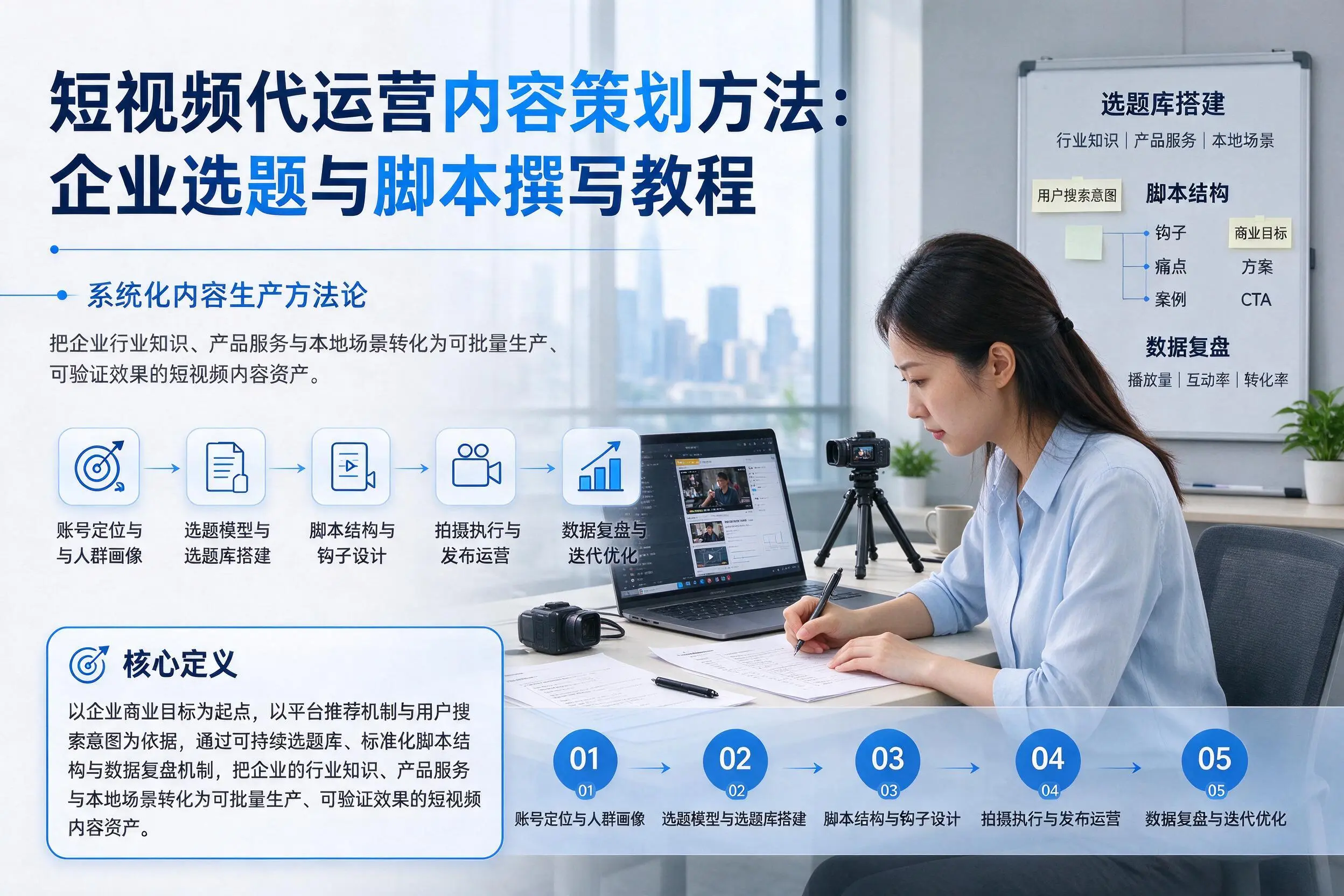 短视频代运营内容策划方法：巴彦淖尔企业选题与脚本撰写教程