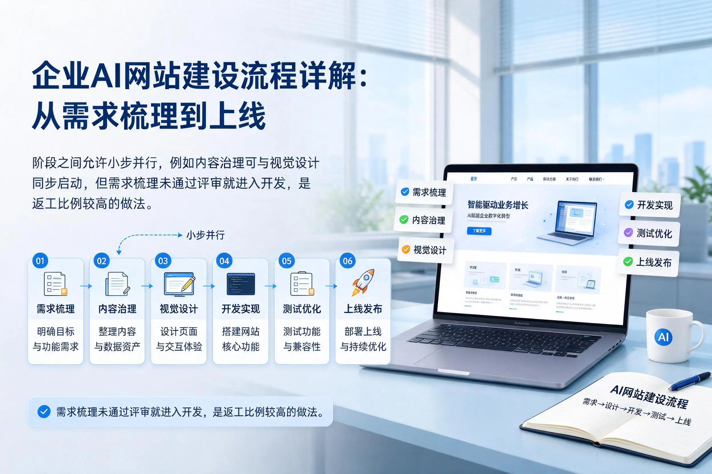 巴彦淖尔企业AI网站建设流程详解:从需求梳理到上线