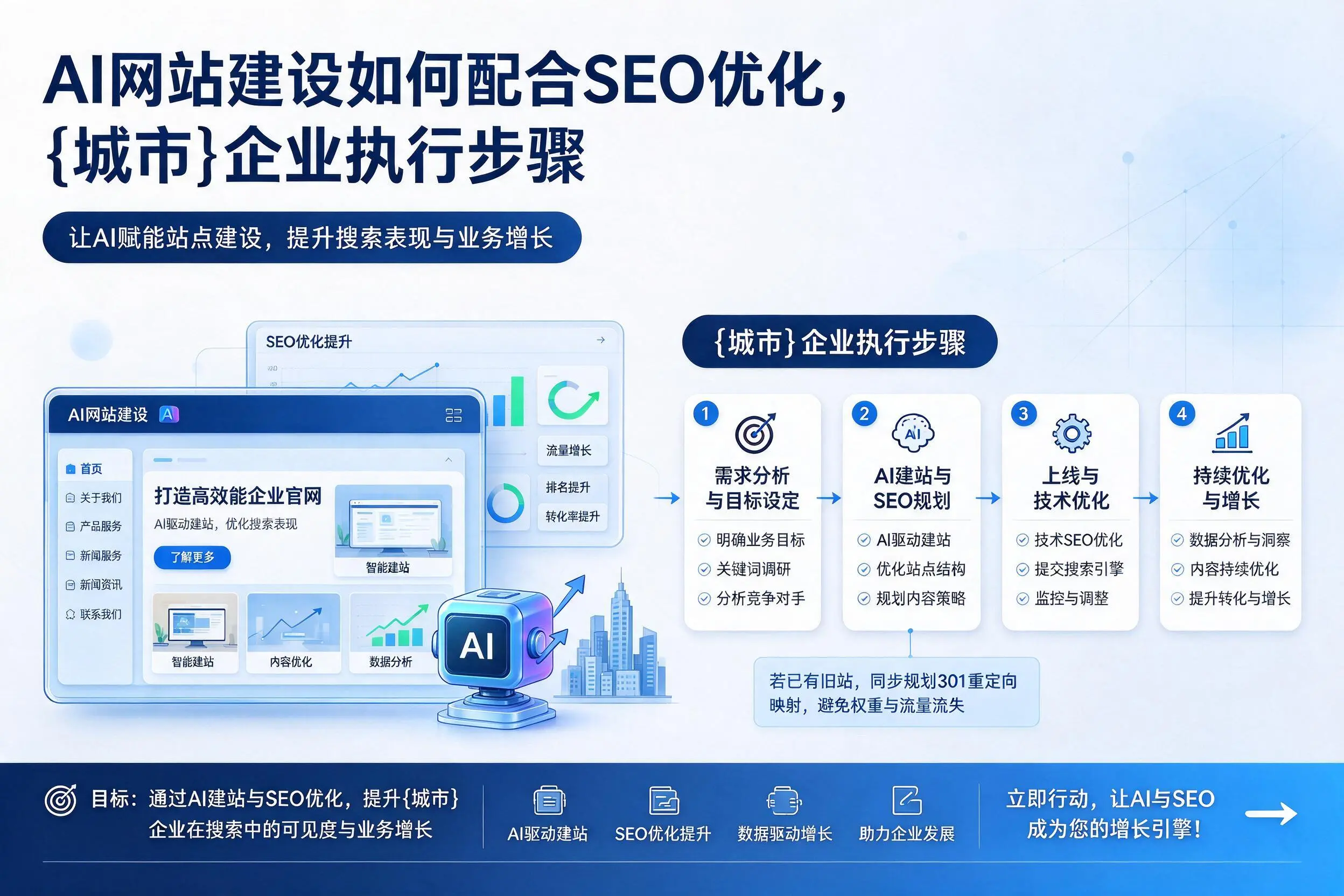 AI网站建设如何配合SEO优化，巴彦淖尔企业执行步骤
