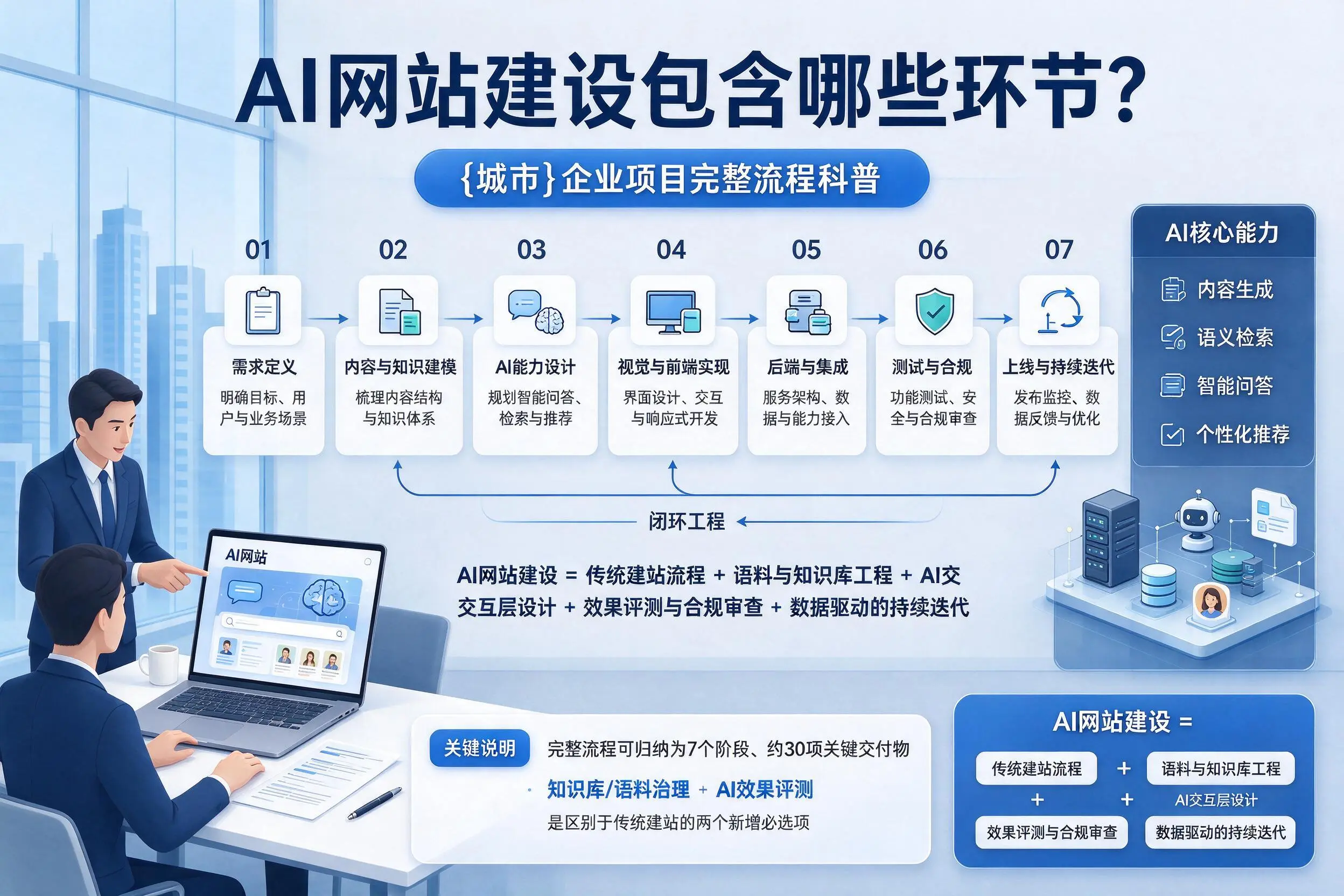 AI网站建设包含哪些环节？巴彦淖尔企业项目完整流程科普