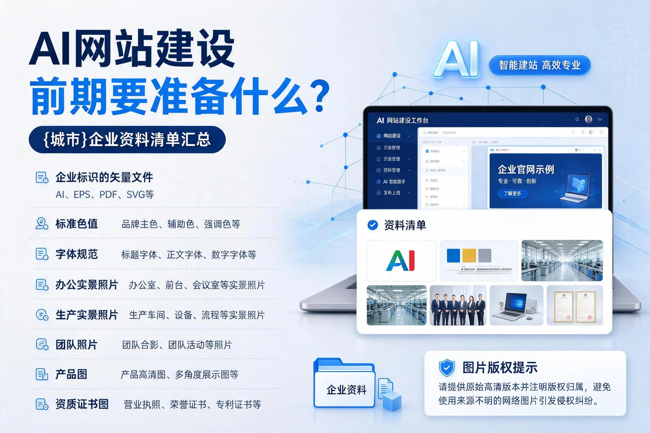 AI网站建设前期要准备什么？巴彦淖尔企业资料清单汇总